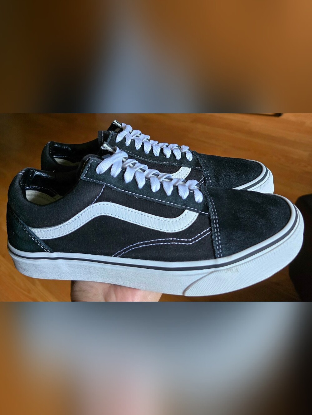 Sz 7.0 Men's/8.5 Women's VANS OLD SKOOL 'Black/White' Suede/Canvas Casual Shoes - Picture 3 of 8